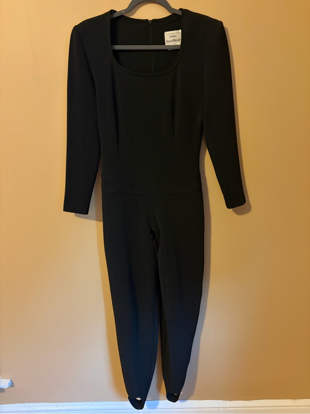 Joseph Ribkoff Black Long-Sleeve Fitted Jumpsuit